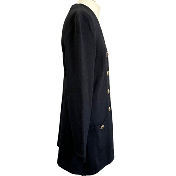 Vintage St John Black Santana Wool Knit Long Cardigan - 10/Medium 🇺🇸 - Picture 8 of 14